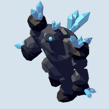 Ein glatter 3D-Render des Kristallgolems