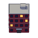 Apartment block, animated pixel-art GIF
