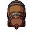 Rum barrel, pixel-art sprite