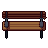 City bench, pixel-art sprite