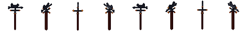 Weather vane from all 8 sides, animated pixel art