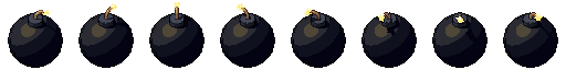 Bomba grande desde sus 8 lados, pixel art animado