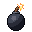 Bomb, pixel-art sprite