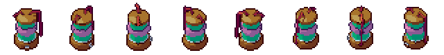 Brain jar from all 8 sides, animated pixel art