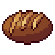 Bread loaf, animated pixel-art GIF