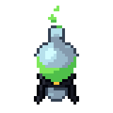 Bubbling flask, animated pixel-art GIF