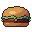 Burger, pixel-art sprite