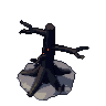 Burnt tree, pixel-art sprite