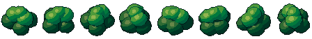 Buisson sous ses 8 côtés, en pixel art animé