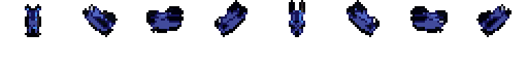 Butterfly from all 8 sides, animated pixel art