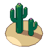 Cactus pair, pixel-art sprite