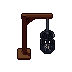 Hanging cage, pixel-art sprite