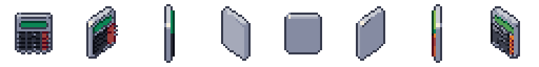 Calculadora desde sus 8 lados, pixel art animado