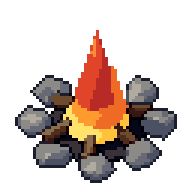 Campfire, animated pixel-art GIF