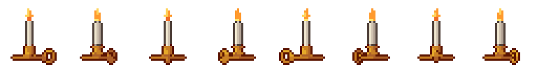 Candelero desde sus 8 lados, pixel art animado