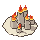Floor candles, pixel-art sprite