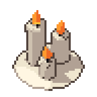Candle cluster, animated pixel-art GIF