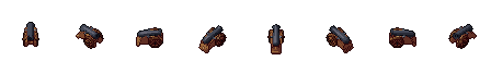 Cañón desde sus 8 lados, pixel art animado