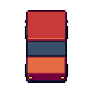 Voiture, GIF animé en pixel art