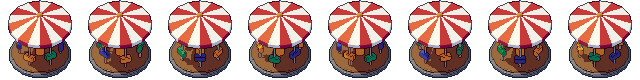 Carousel from all 8 sides, animated pixel art