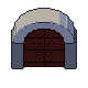 Castle door, pixel-art sprite