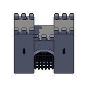 Castle gate, pixel-art sprite