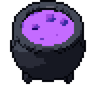 Witch cauldron, animated pixel-art GIF