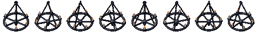 Candelabro de techo desde sus 8 lados, pixel art animado