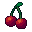 Cherries, pixel-art sprite