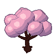 Cherry blossom tree, pixel-art sprite