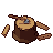 Chopping block, pixel-art sprite