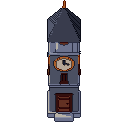 Clock tower, pixel-art sprite