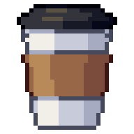 Coffee cup, animated pixel-art GIF