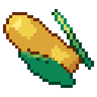 Corn cob, animated pixel-art GIF