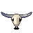 Cow skull, pixel-art sprite