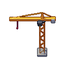 Tower crane, pixel-art sprite