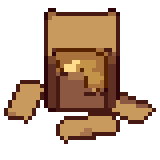 Broken crate, animated pixel-art GIF