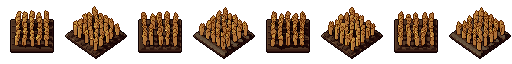 Wheat from all 8 sides, animated pixel art