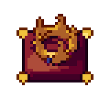 Crown on cushion, animated pixel-art GIF
