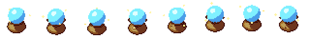 Bola de cristal desde sus 8 lados, pixel art animado