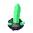 Green crystal, pixel-art sprite