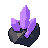 Purple crystal, pixel-art sprite
