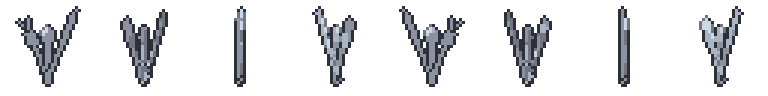 Couverts sous ses 8 côtés, en pixel art animé