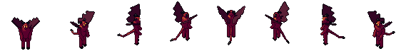 Demon from all 8 sides, animated pixel art