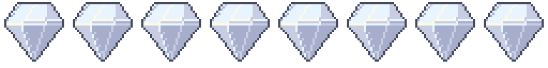 Diamond from all 8 sides, animated pixel art