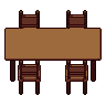 Dining table, pixel-art sprite