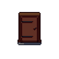Wooden door, animated pixel-art GIF