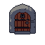 Dungeon door, pixel-art sprite