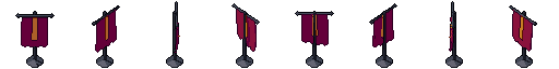 Tattered banner from all 8 sides, animated pixel art