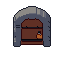 Locked door, pixel-art sprite